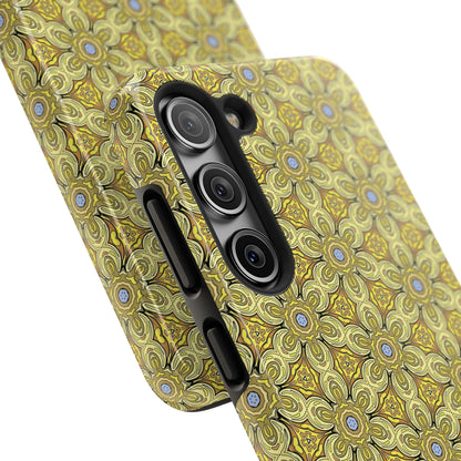 Retro Yellow Flowers Pattern Phone Case – Vibrant Geometric Floral Design for iPhone & Samsung