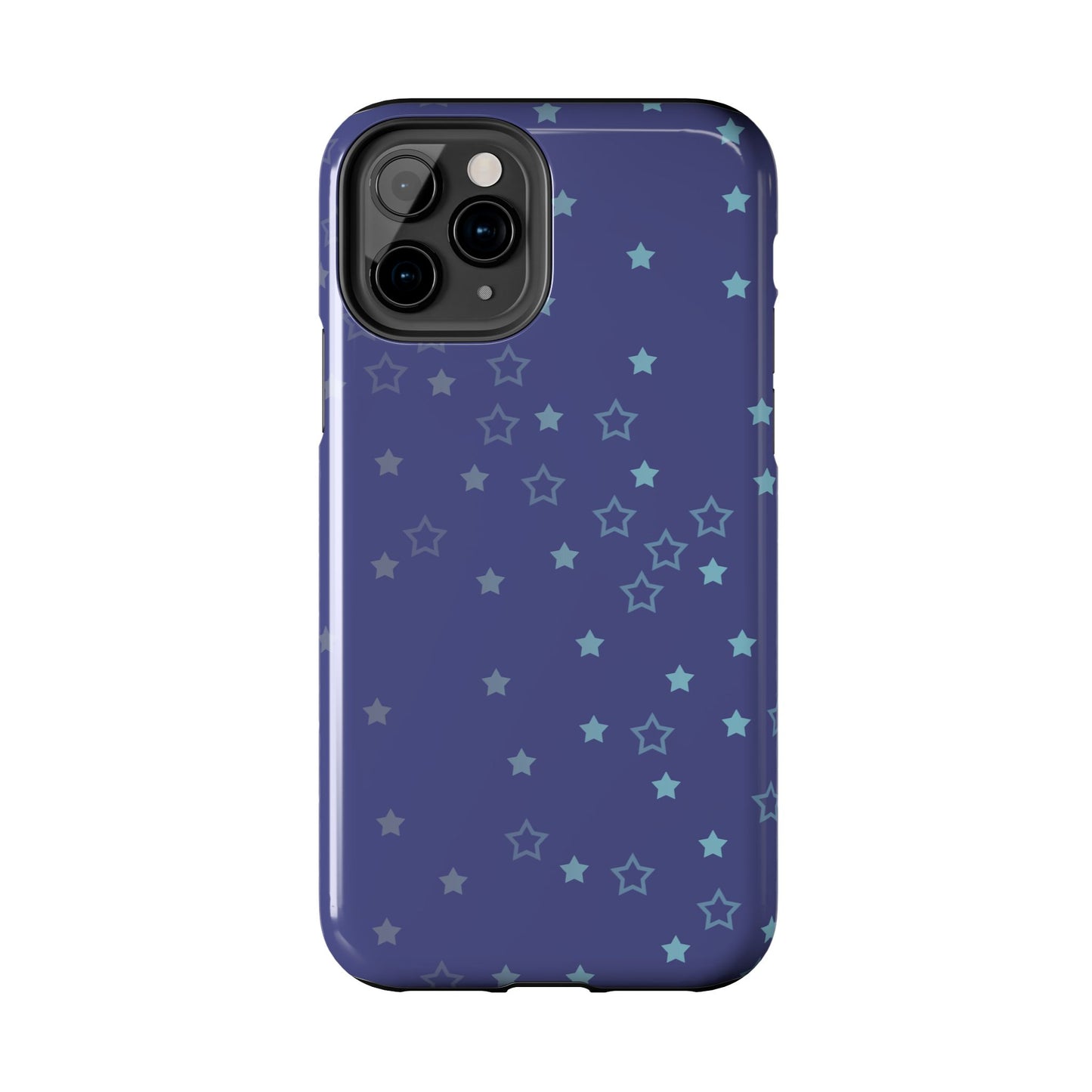 Blue Starfall Tough Phone Case – Celestial Blue Star Cover, Galaxy-Inspired Night Sky iPhone Accessory