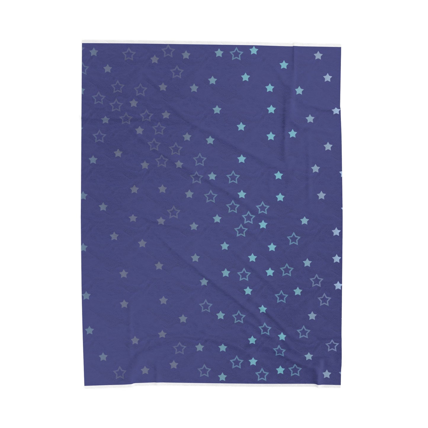 Blue Starfall Velveteen Plush Blanket – Blue Star Throw, Celestial Night Sky Fleece Blanket, Galaxy-Inspired Cozy Decor
