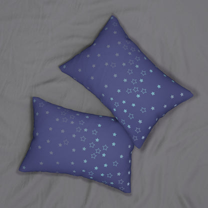 Blue Starfall Lumbar Pillow – Celestial Decorative Throw Pillow for Modern Home Decor