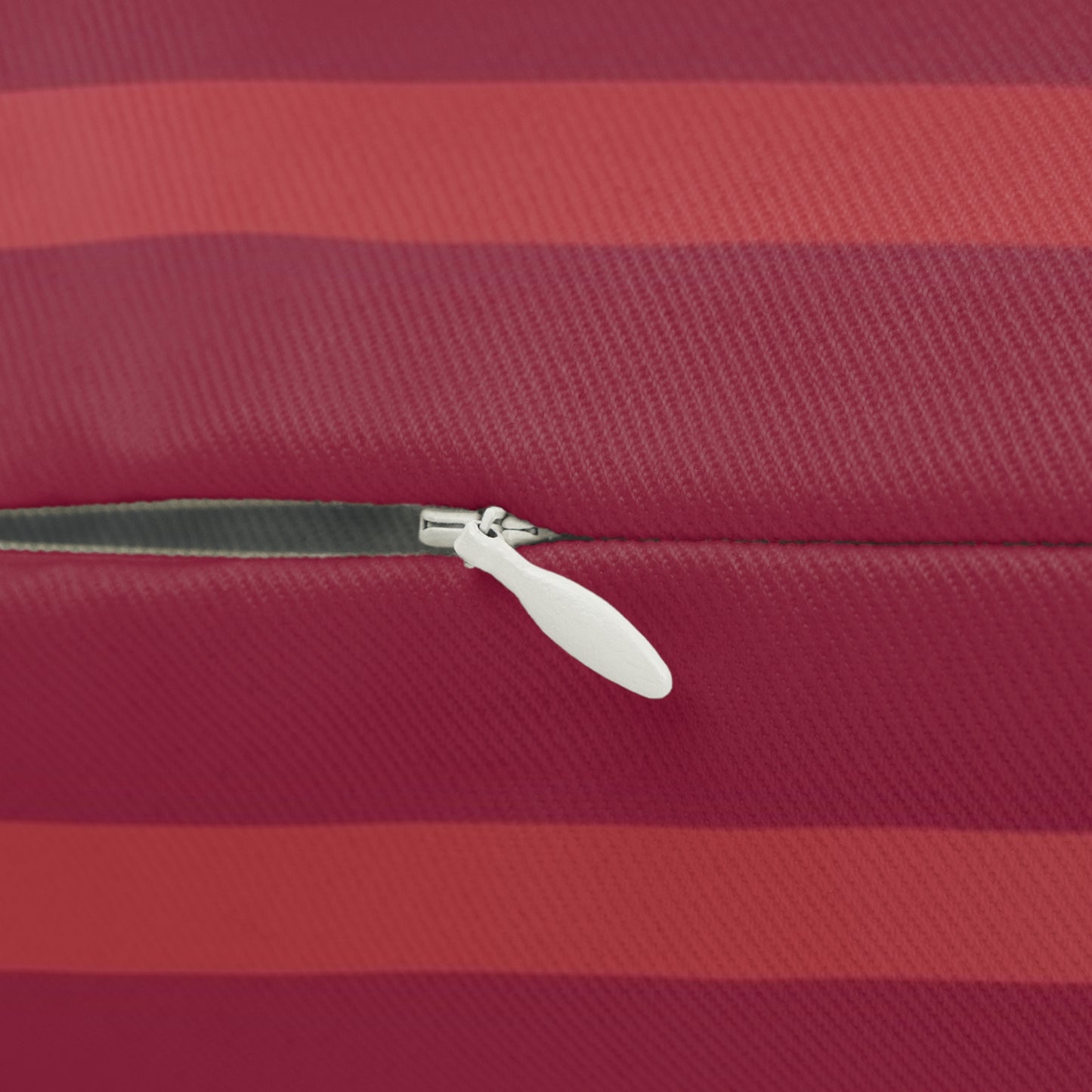 Red Striped Lumbar Pillow – Warm Burgundy and Dot Pattern Cushion for Modern or Retro Home Decor