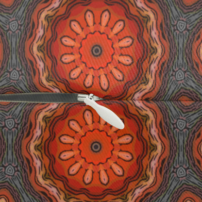 Fiery Sunburst Mandala Lumbar Pillow – Boho Orange and Gray Accent Throw Pillow for Modern or Eclectic Home Decor