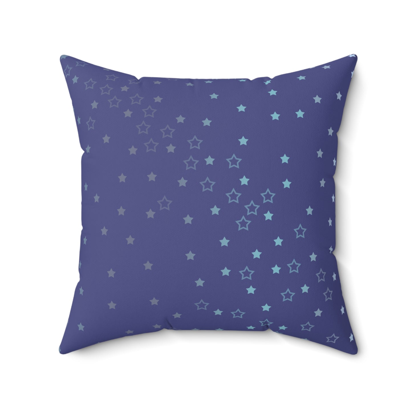 Blue Starfall Square Pillow – Spun Polyester Decorative Cushion with Geometric Pattern on Blue Background