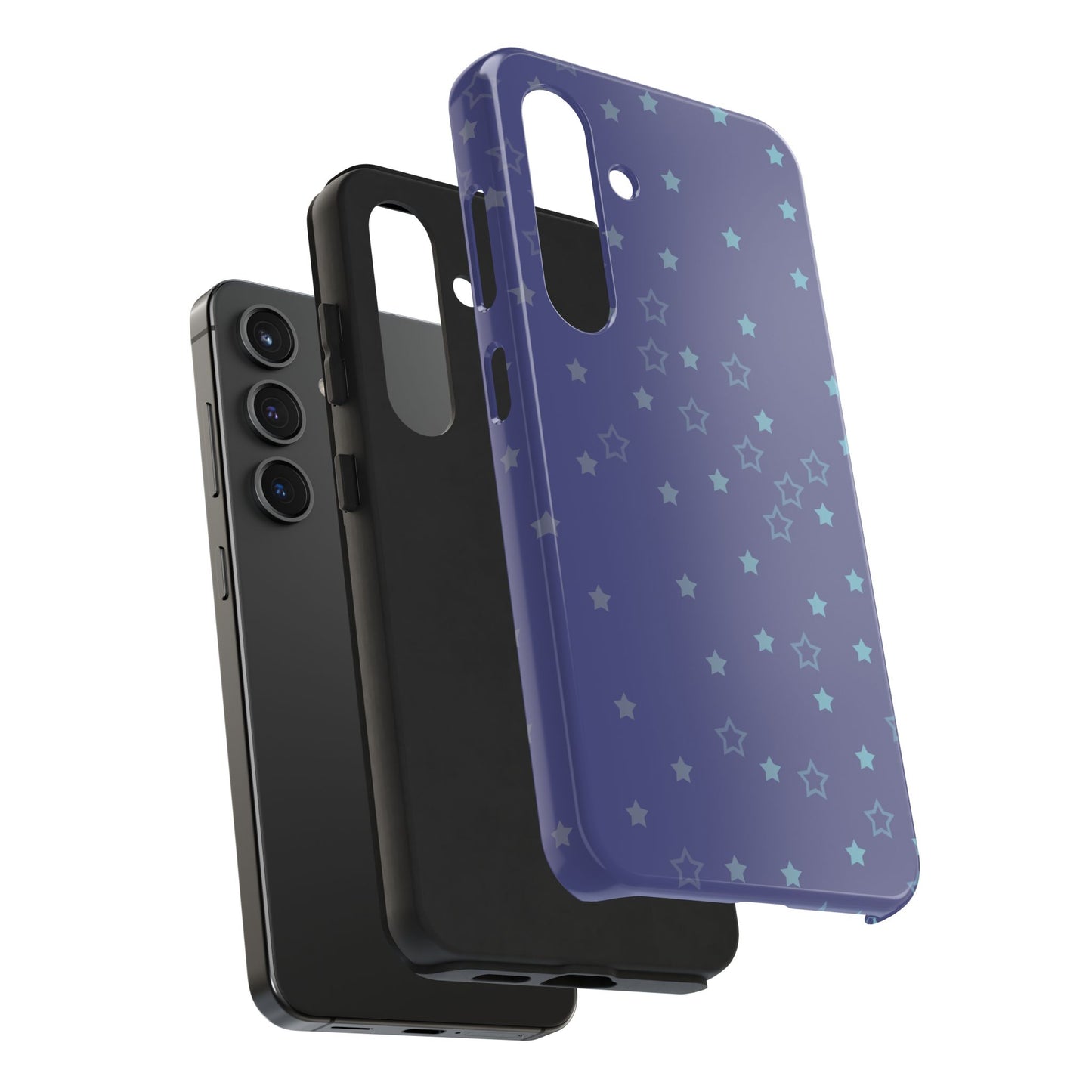 Blue Starfall Tough Phone Case – Celestial Blue Star Cover, Galaxy-Inspired Night Sky iPhone Accessory