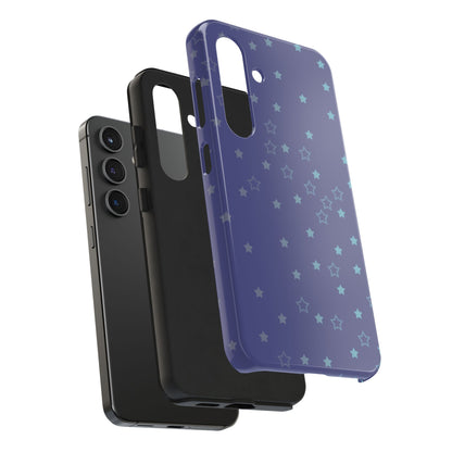 Blue Starfall Tough Phone Case – Celestial Blue Star Cover, Galaxy-Inspired Night Sky iPhone Accessory