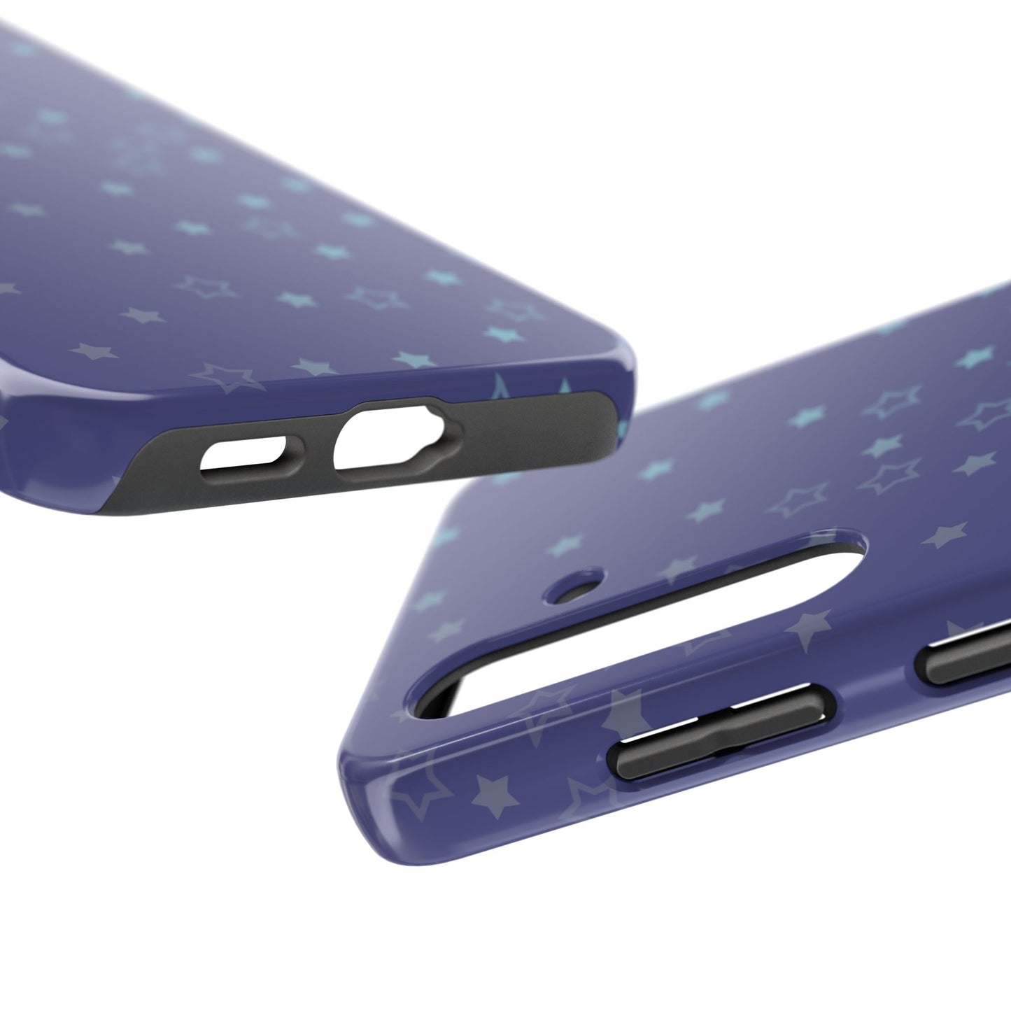 Blue Starfall Tough Phone Case – Celestial Blue Star Cover, Galaxy-Inspired Night Sky iPhone Accessory