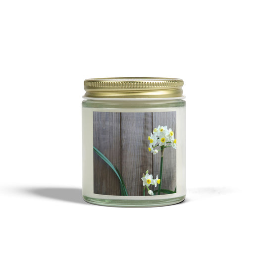 Daffodils by the Fence Jar Candle – Rustic Spring Floral Scented Candle for Cottagecore and Botanical Home Decor
