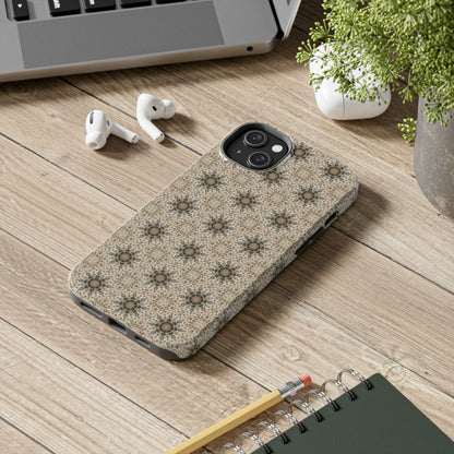 Desert Suns Phone Case – Boho Neutral Sun Pattern, Beige Aesthetic Protective Case for iPhone & Android