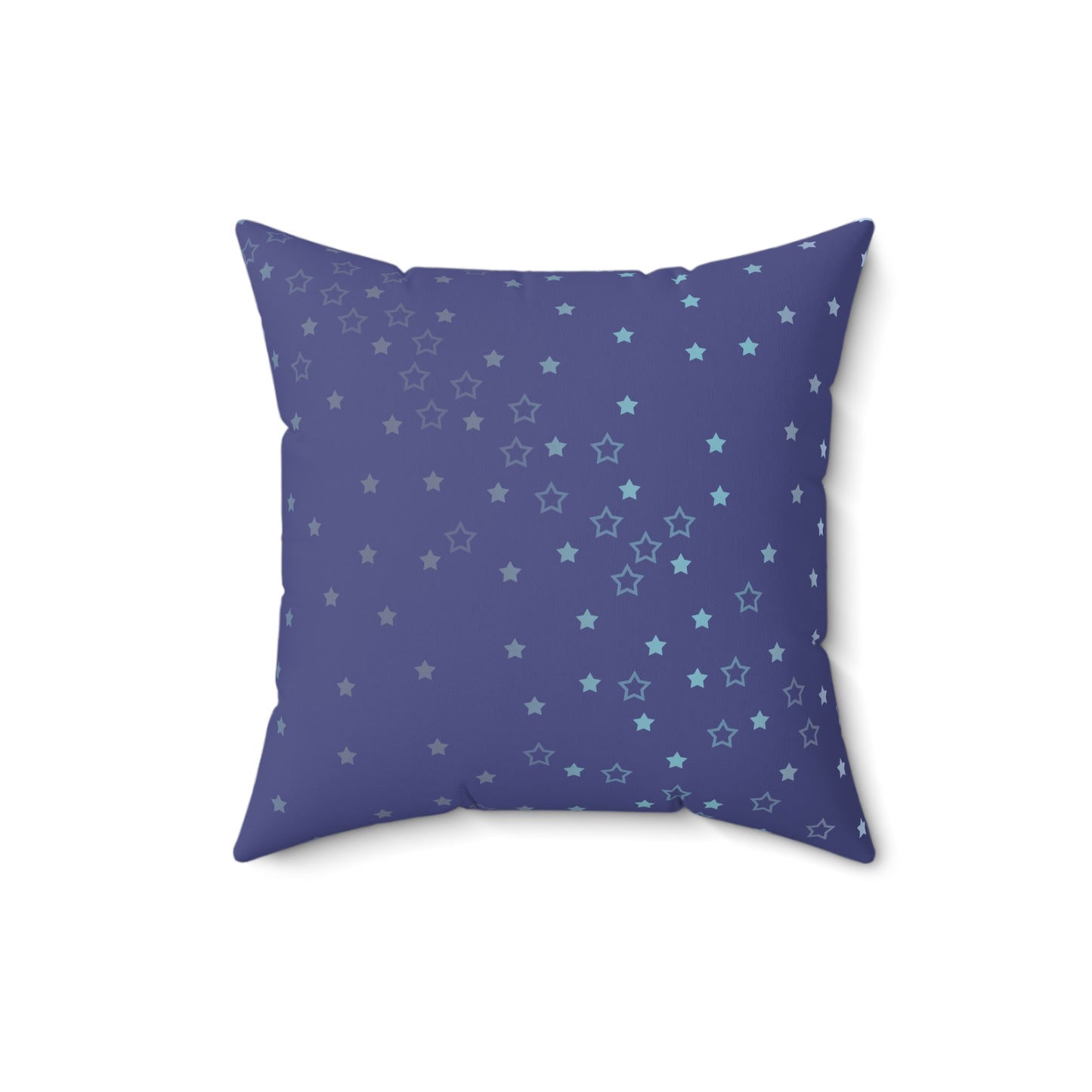 Blue Starfall Square Pillow – Spun Polyester Decorative Cushion with Geometric Pattern on Blue Background