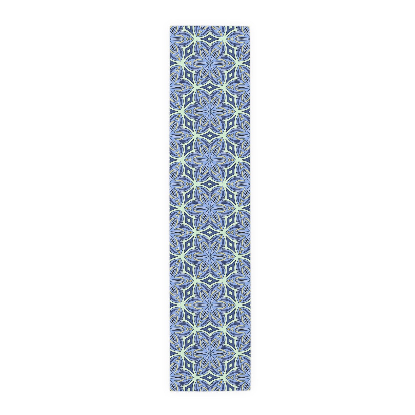 Pale Cornflower Blue and Yellow Table Runner – Elegant Floral Dining Decor for Modern and Traditional Settings