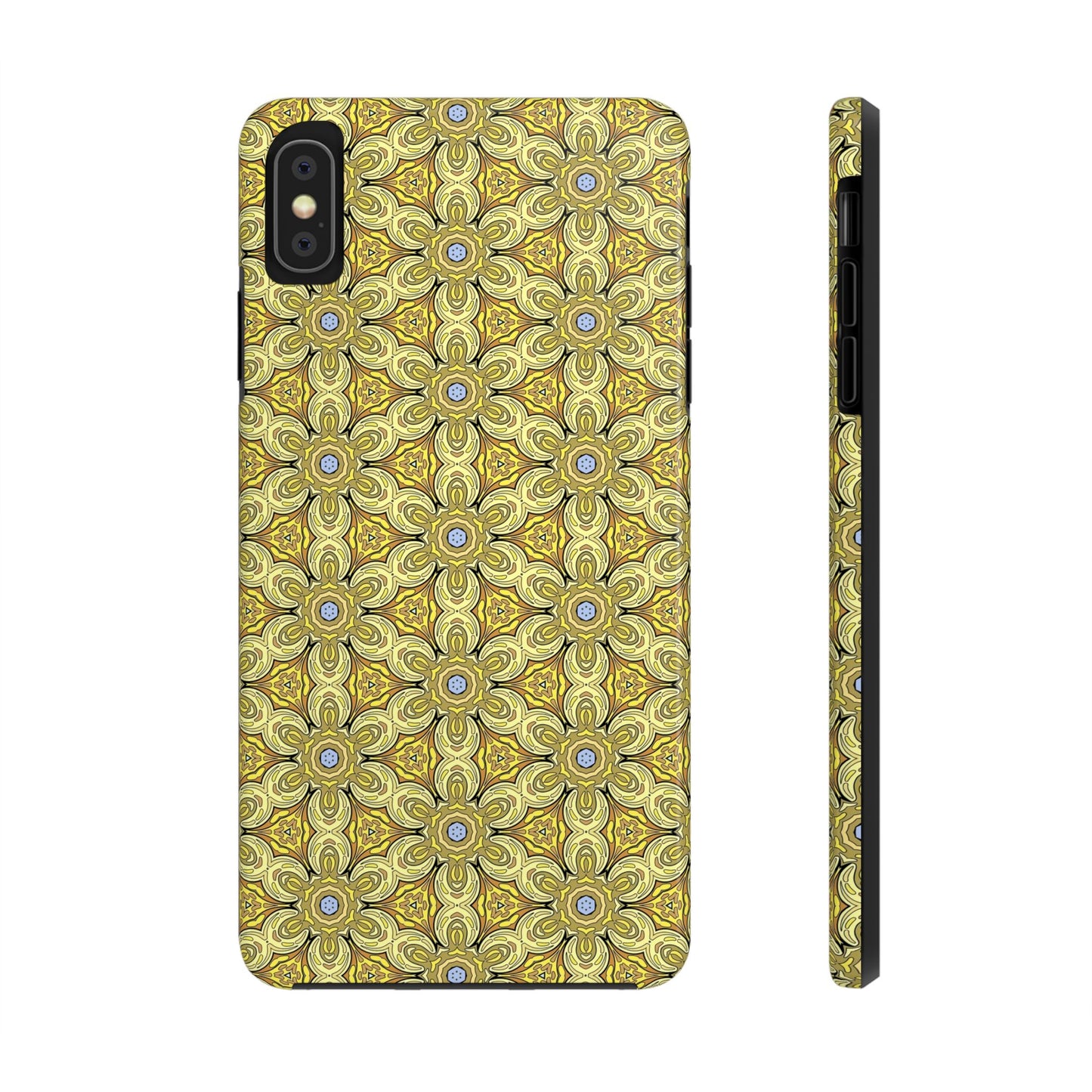 Retro Yellow Flowers Pattern Phone Case – Vibrant Geometric Floral Design for iPhone & Samsung