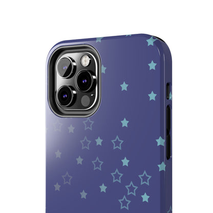 Blue Starfall Tough Phone Case – Celestial Blue Star Cover, Galaxy-Inspired Night Sky iPhone Accessory
