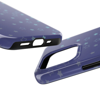 Blue Starfall Tough Phone Case – Celestial Blue Star Cover, Galaxy-Inspired Night Sky iPhone Accessory