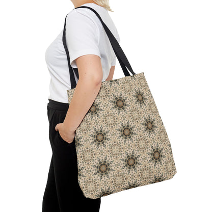 Desert Suns Tote Bag – Boho Desert Sun Pattern, Southwestern Earth-Tone Minimalist Carryall