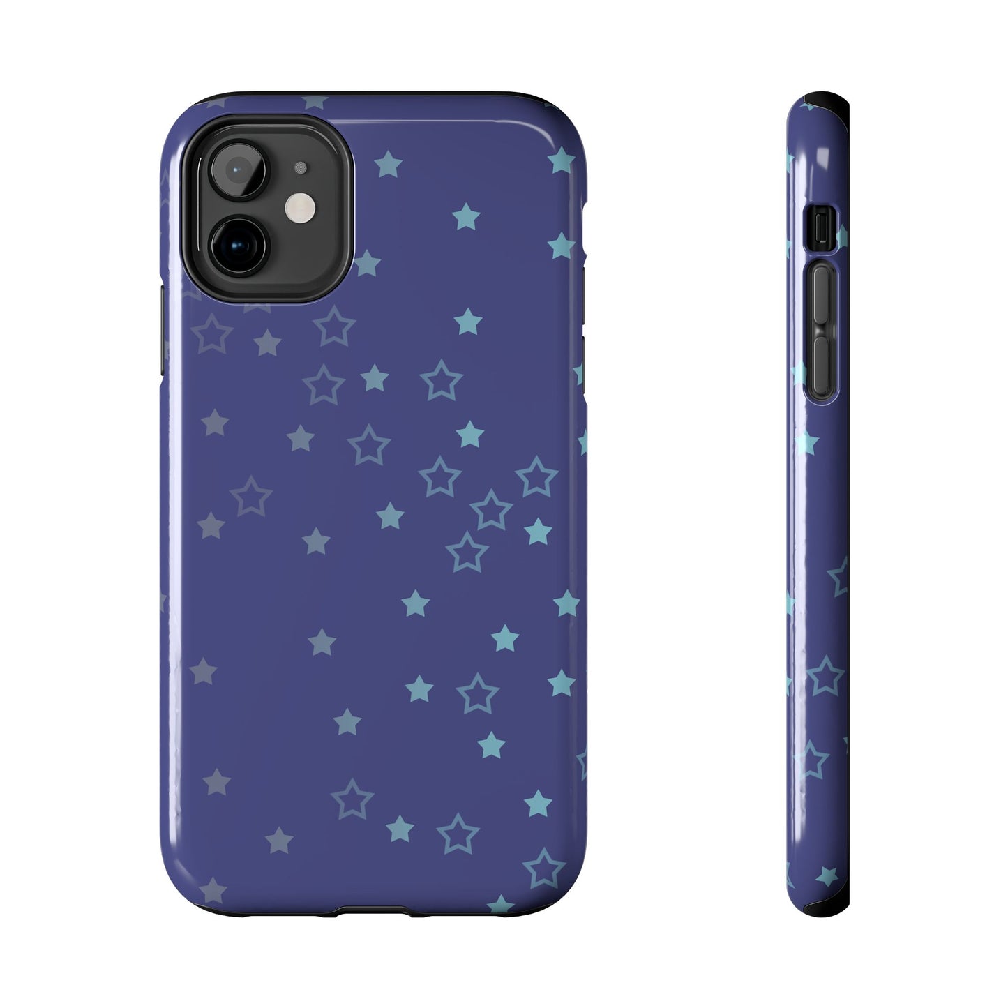 Blue Starfall Tough Phone Case – Celestial Blue Star Cover, Galaxy-Inspired Night Sky iPhone Accessory