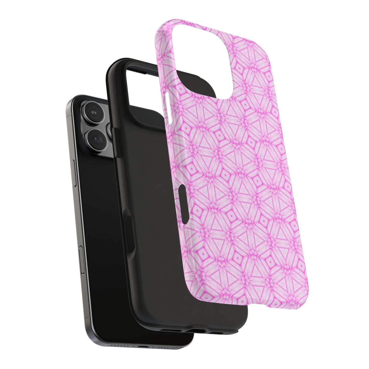 Cherry Blossom Patchwork Tough Case – Sakura Floral Pink Spring Floral Pattern Phone Case for Samsung Galaxy and iPhone