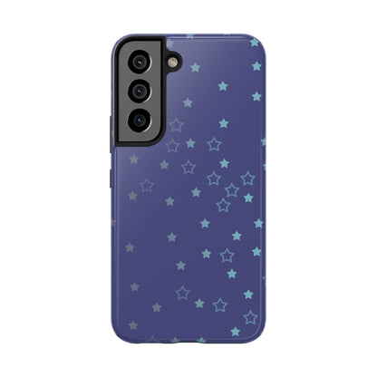 Blue Starfall Tough Phone Case – Celestial Blue Star Cover, Galaxy-Inspired Night Sky iPhone Accessory