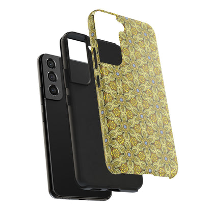 Retro Yellow Flowers Pattern Phone Case – Vibrant Geometric Floral Design for iPhone & Samsung