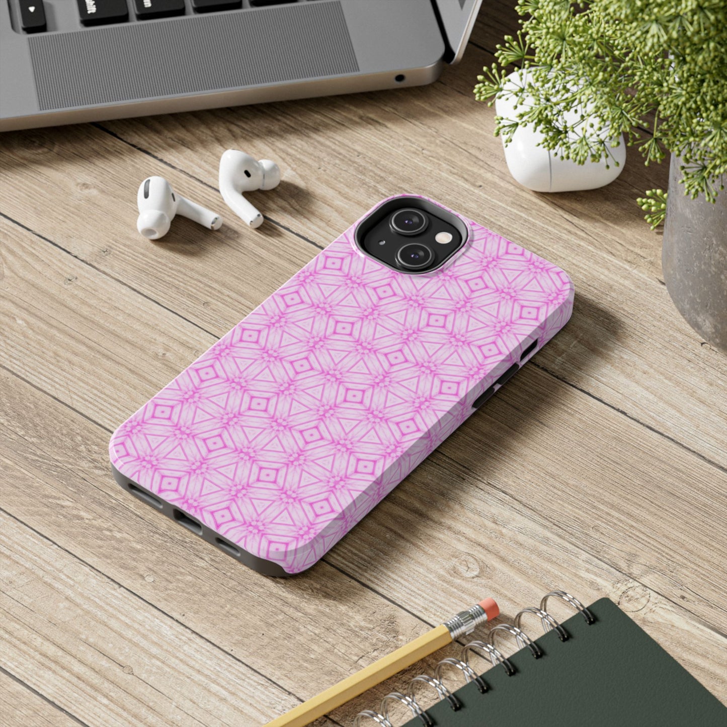 Cherry Blossom Patchwork Tough Case – Sakura Floral Pink Spring Floral Pattern Phone Case for Samsung Galaxy and iPhone