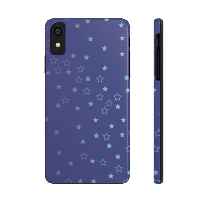 Blue Starfall Tough Phone Case – Celestial Blue Star Cover, Galaxy-Inspired Night Sky iPhone Accessory