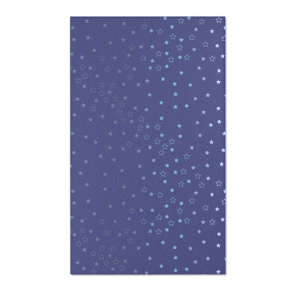 Blue Starfall Area Rug – Blue Star Floor Decor, Celestial Night Sky Carpet, Galaxy-Inspired Living Room Rug