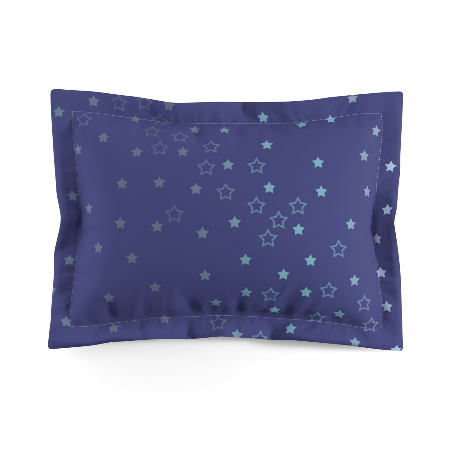 Blue Starfall Pillow Sham – Blue Star Pillow Cover, Celestial Night Sky Bedding, Cosmic Decorative Sham