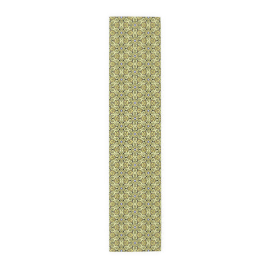 Retro Yellow Flowers Table Runner – Geometric Floral Dining Room & Kitchen Decor