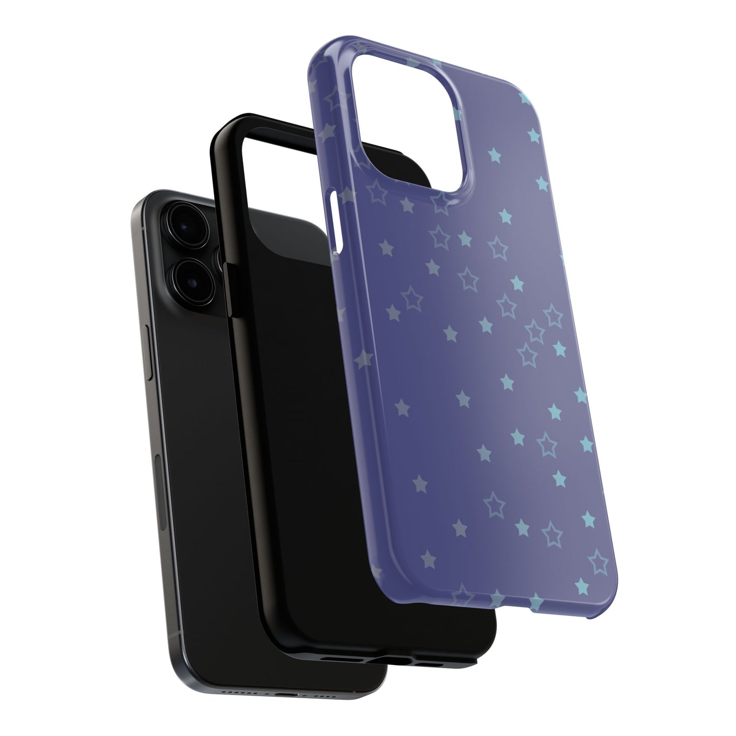 Blue Starfall Tough Phone Case – Celestial Blue Star Cover, Galaxy-Inspired Night Sky iPhone Accessory