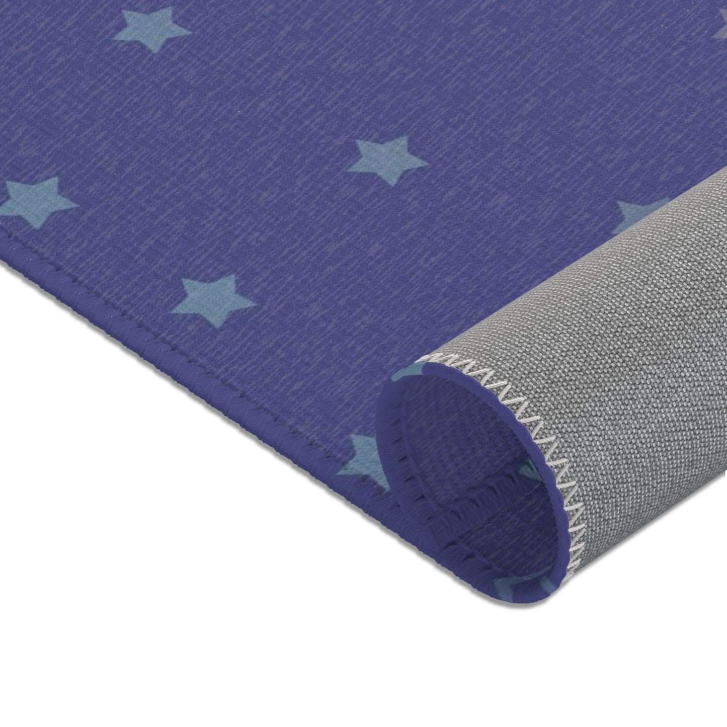 Blue Starfall Area Rug – Blue Star Floor Decor, Celestial Night Sky Carpet, Galaxy-Inspired Living Room Rug