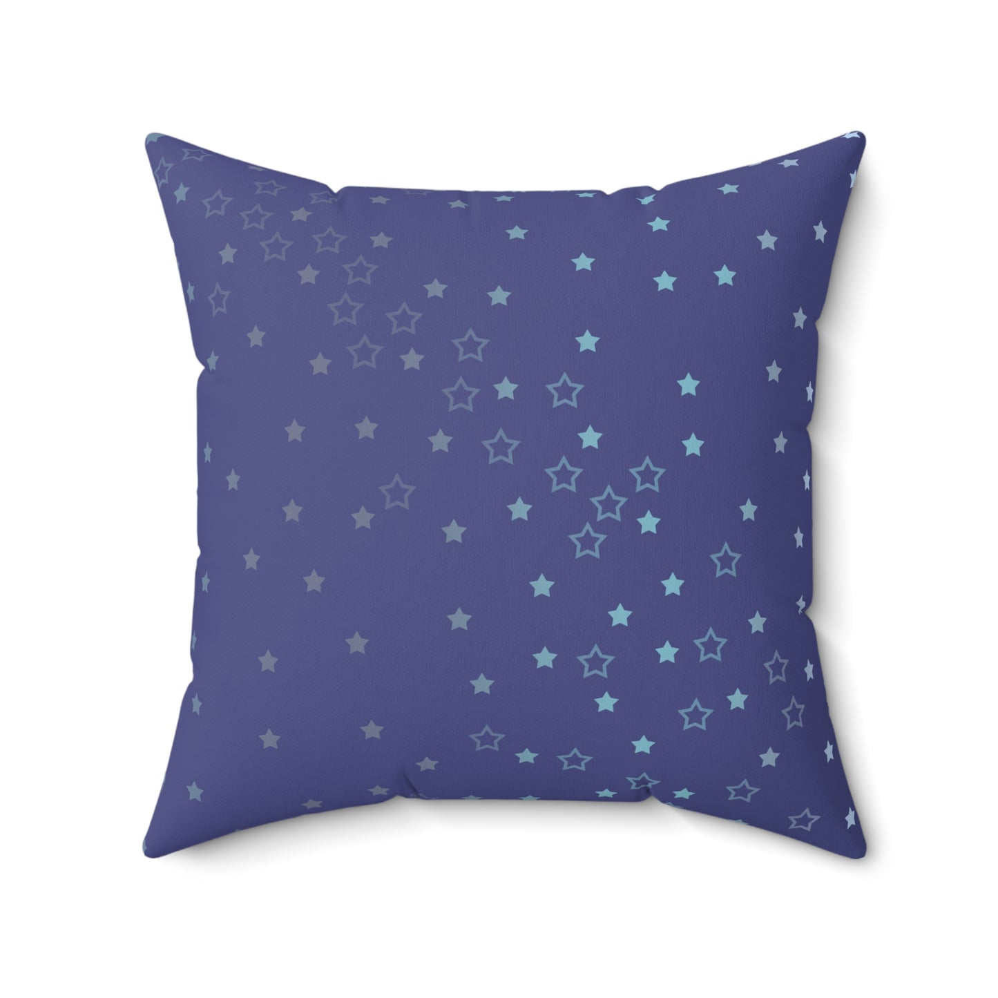 Blue Starfall Square Pillow – Spun Polyester Decorative Cushion with Geometric Pattern on Blue Background