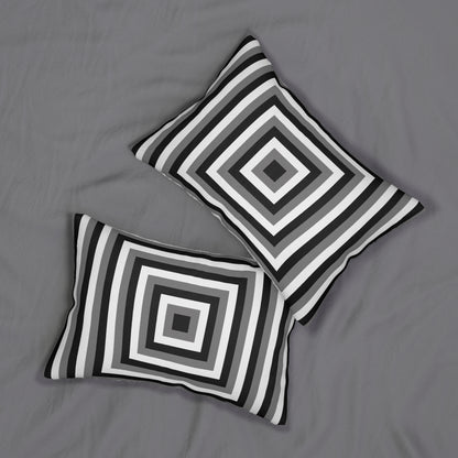 Optical Illusion Square Lumbar Pillow – Bold Black and White Geometric Accent Cushion for Modern or Mid-Century Home Decor