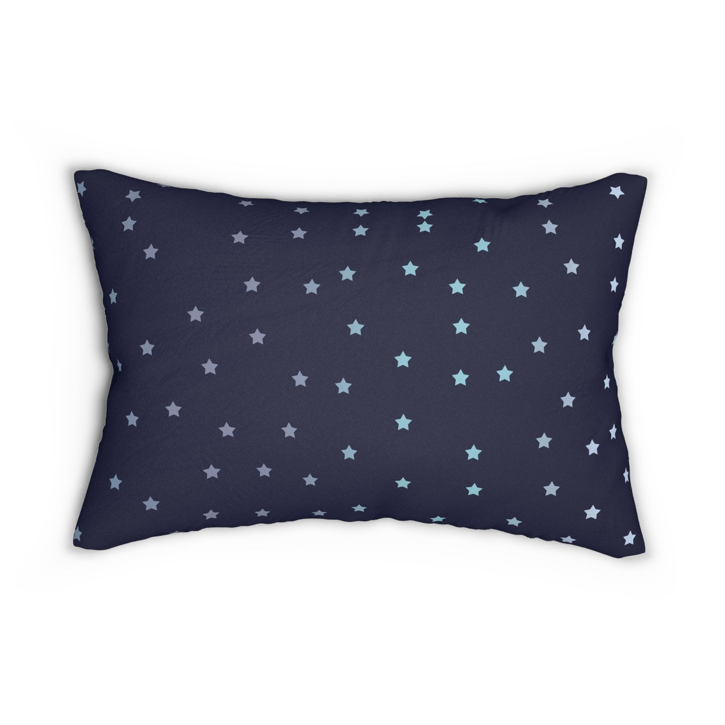 Blue Stars Forever Lumbar Pillow – Celestial Navy Blue Star Pattern Decorative Throw Pillow for Patriotic or Whimsical Home Decor