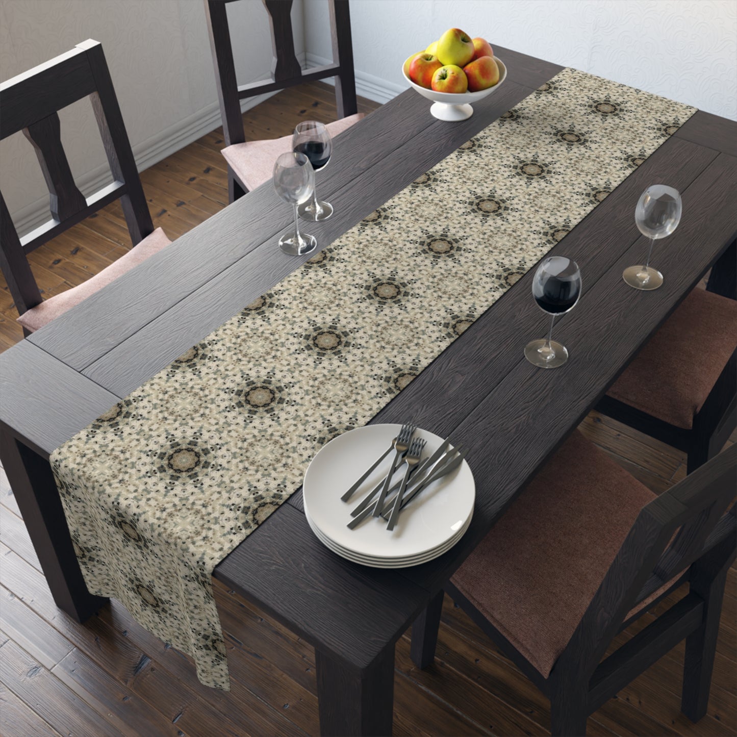 Desert Suns Table Runner – Boho Cotton Dining Decor, Southwestern Sunburst Centerpiece