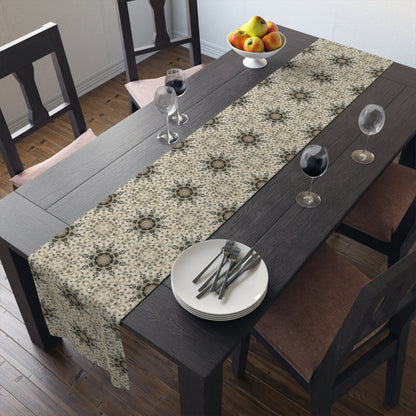 Desert Suns Table Runner – Boho Cotton Dining Decor, Southwestern Sunburst Centerpiece