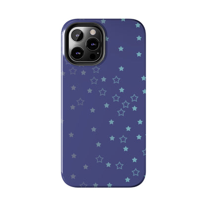 Blue Starfall Tough Phone Case – Celestial Blue Star Cover, Galaxy-Inspired Night Sky iPhone Accessory