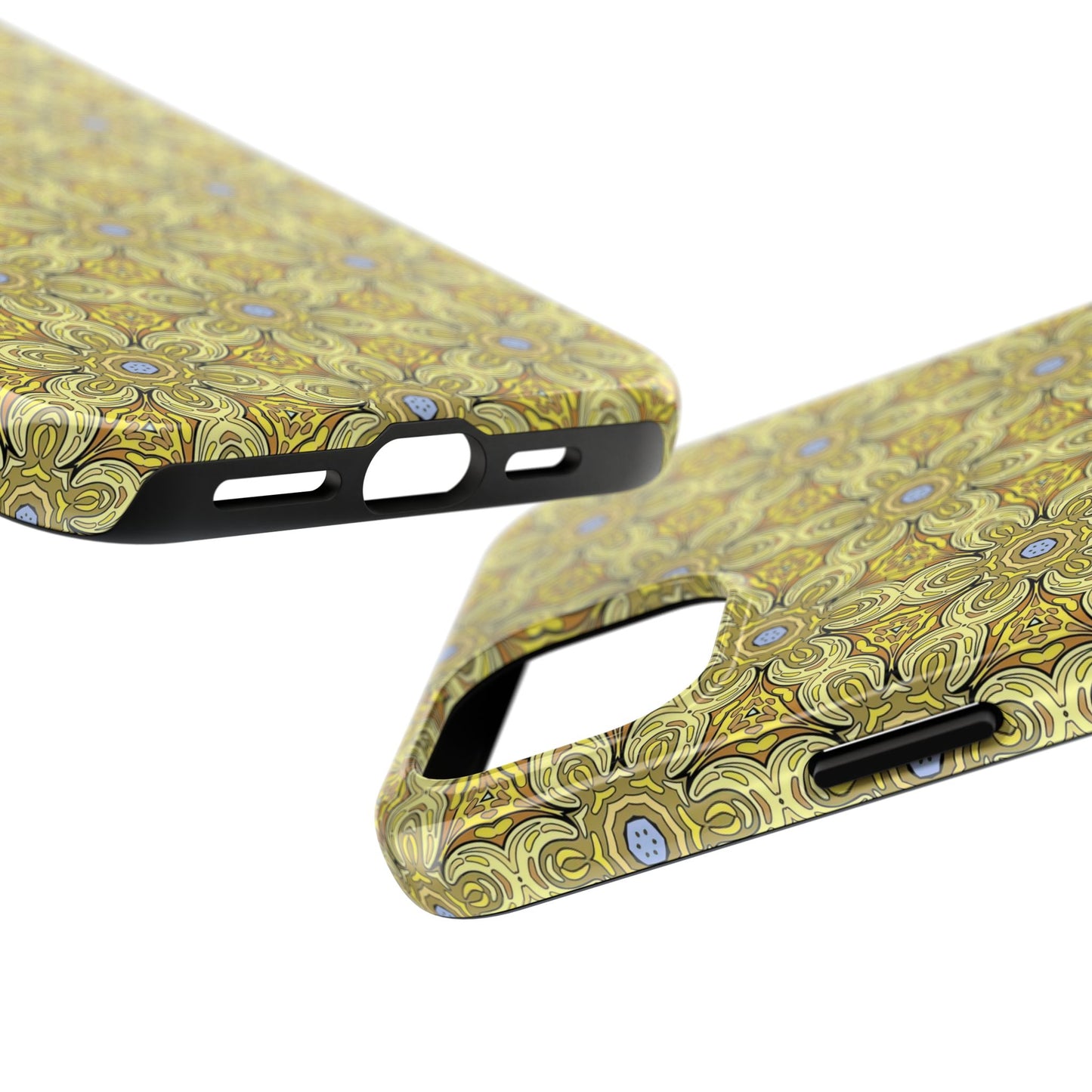 Retro Yellow Flowers Pattern Phone Case – Vibrant Geometric Floral Design for iPhone & Samsung