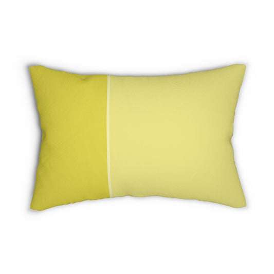 Minimalist Yellow Lines Lumbar Pillow – Two-Tone Accent Cushion for Modern or Scandinavian Home Decor