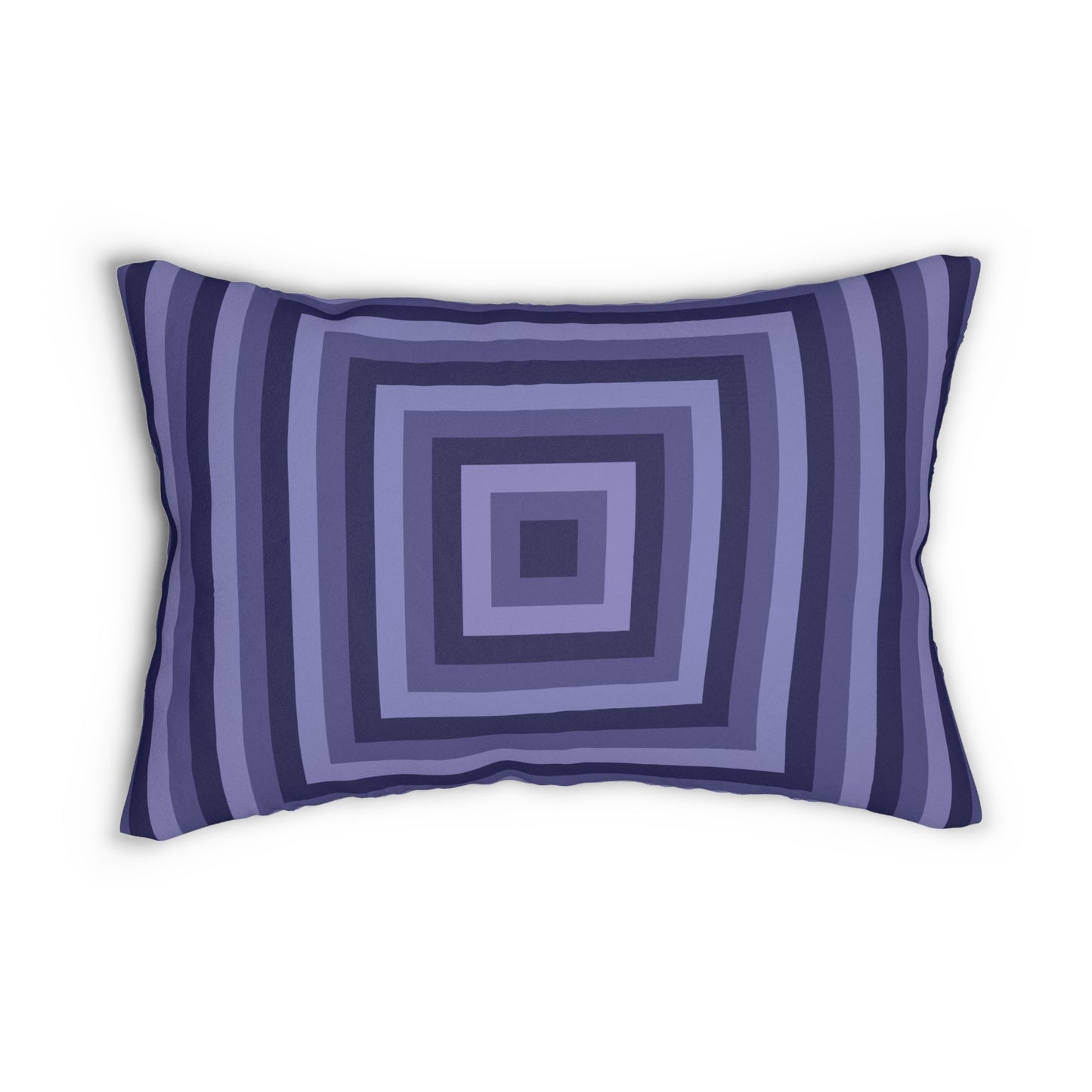Purple Optical Illusion Lumbar Pillow – Retro Concentric Square Pattern Throw Cushion for Modern and Trippy Decor