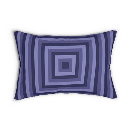 Purple Optical Illusion Lumbar Pillow – Retro Concentric Square Pattern Throw Cushion for Modern and Trippy Decor