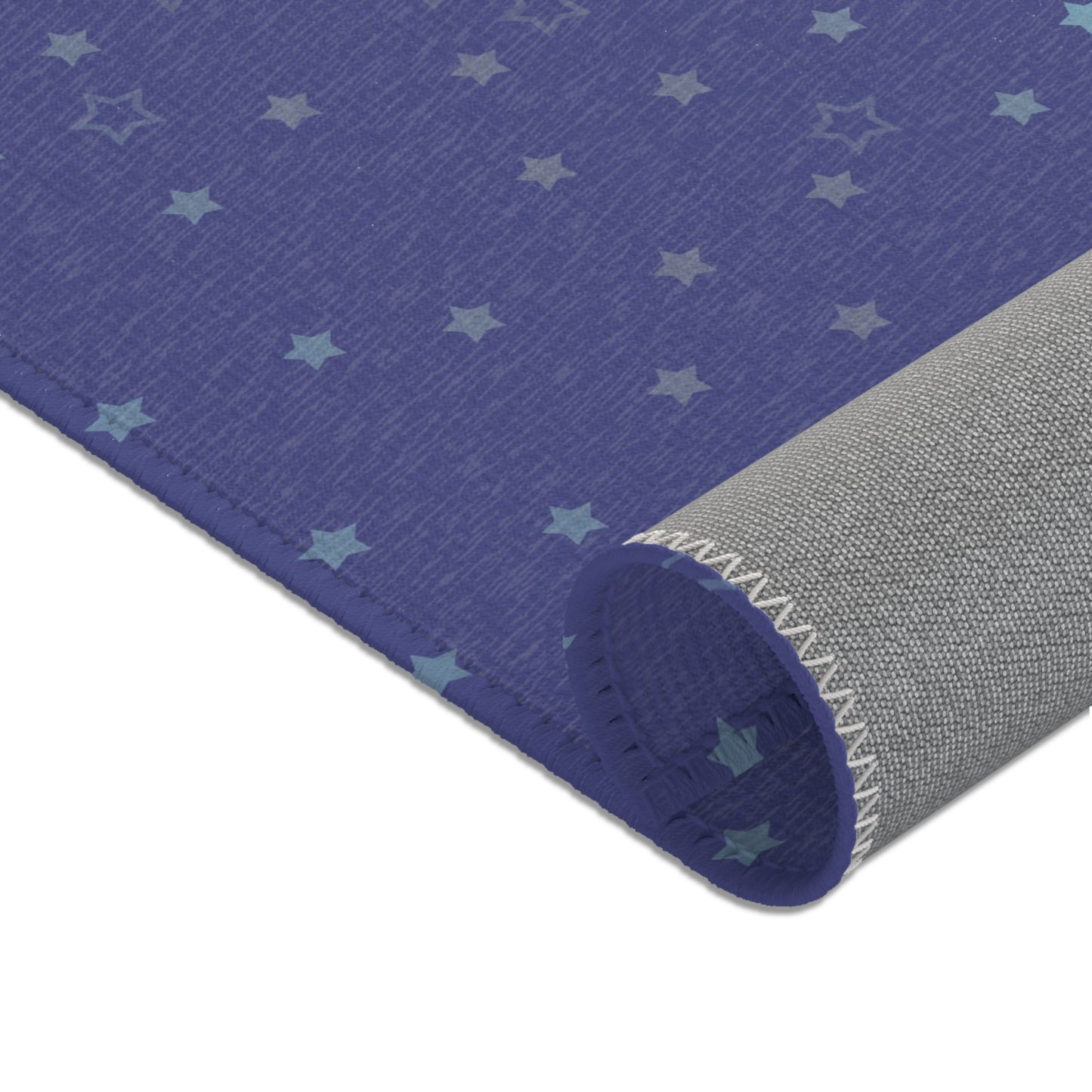 Blue Starfall Area Rug – Blue Star Floor Decor, Celestial Night Sky Carpet, Galaxy-Inspired Living Room Rug