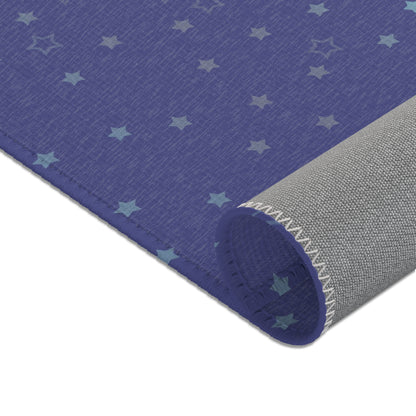 Blue Starfall Area Rug – Blue Star Floor Decor, Celestial Night Sky Carpet, Galaxy-Inspired Living Room Rug