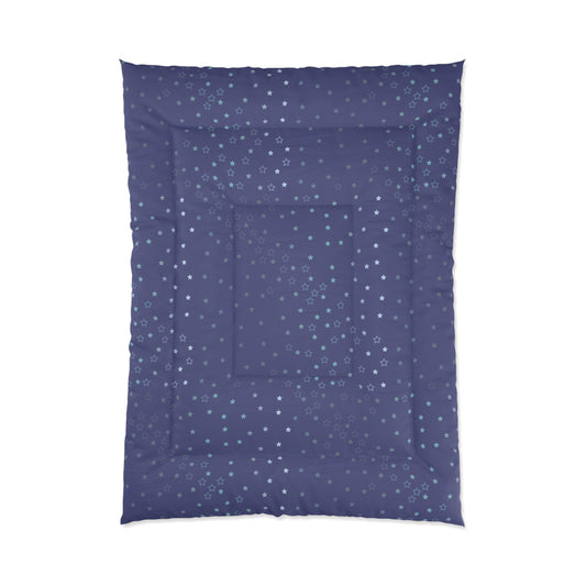 Blue Starfall Comforter – Blue Star Bedding, Celestial Night Sky Comforter, Galaxy-Inspired Bedroom Decor