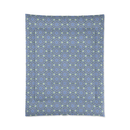 pastel blue and yellow modern bedspread
