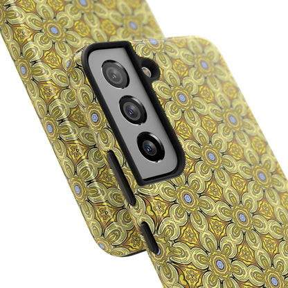 Retro Yellow Flowers Pattern Phone Case – Vibrant Geometric Floral Design for iPhone & Samsung