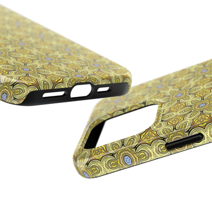 Retro Yellow Flowers Pattern Phone Case – Vibrant Geometric Floral Design for iPhone & Samsung