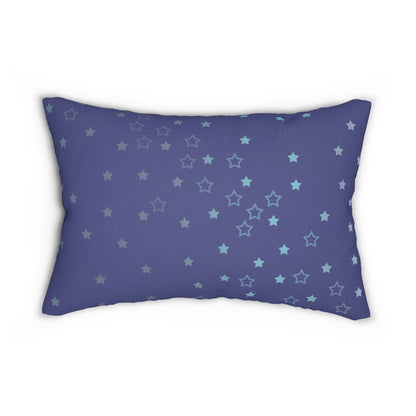 Blue Starfall Lumbar Pillow – Celestial Decorative Throw Pillow for Modern Home Decor