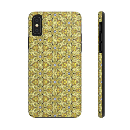 Retro Yellow Flowers Pattern Phone Case – Vibrant Geometric Floral Design for iPhone & Samsung