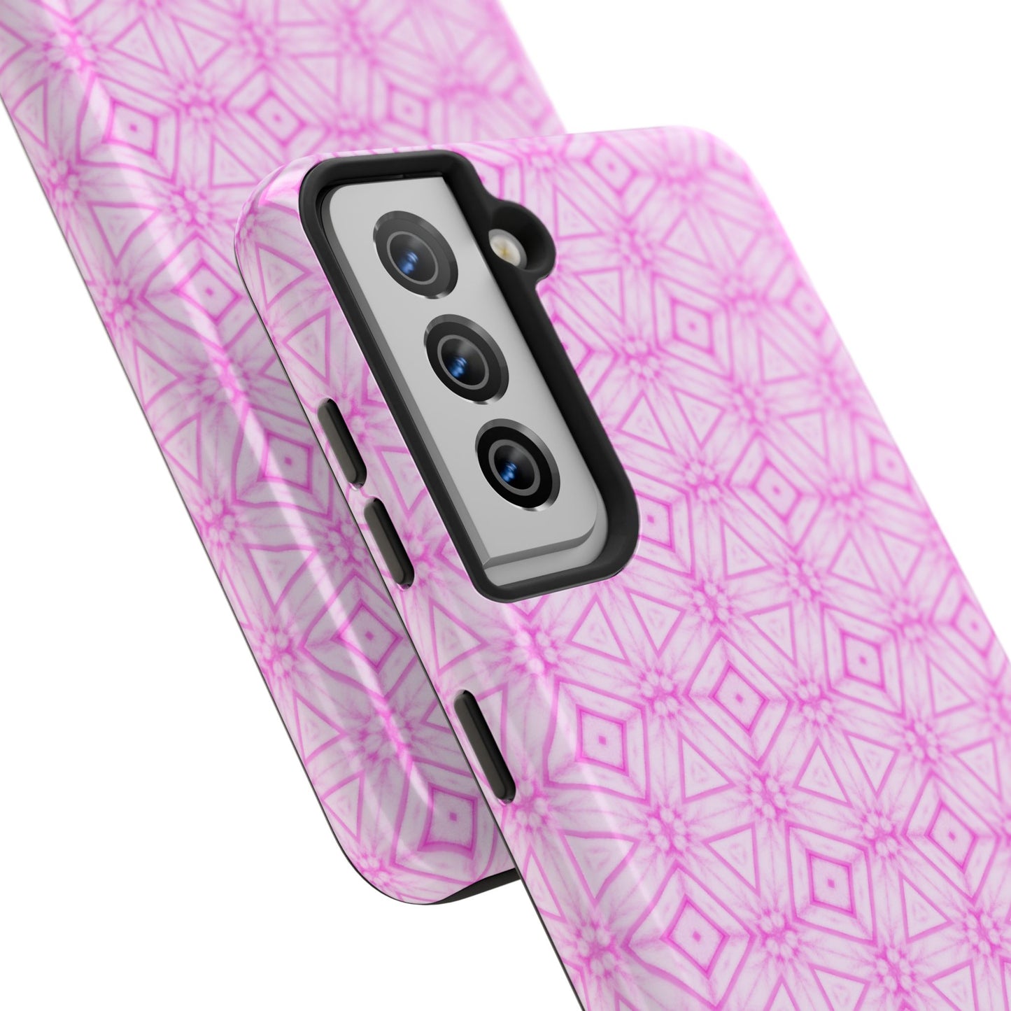Cherry Blossom Patchwork Tough Case – Sakura Floral Pink Spring Floral Pattern Phone Case for Samsung Galaxy and iPhone