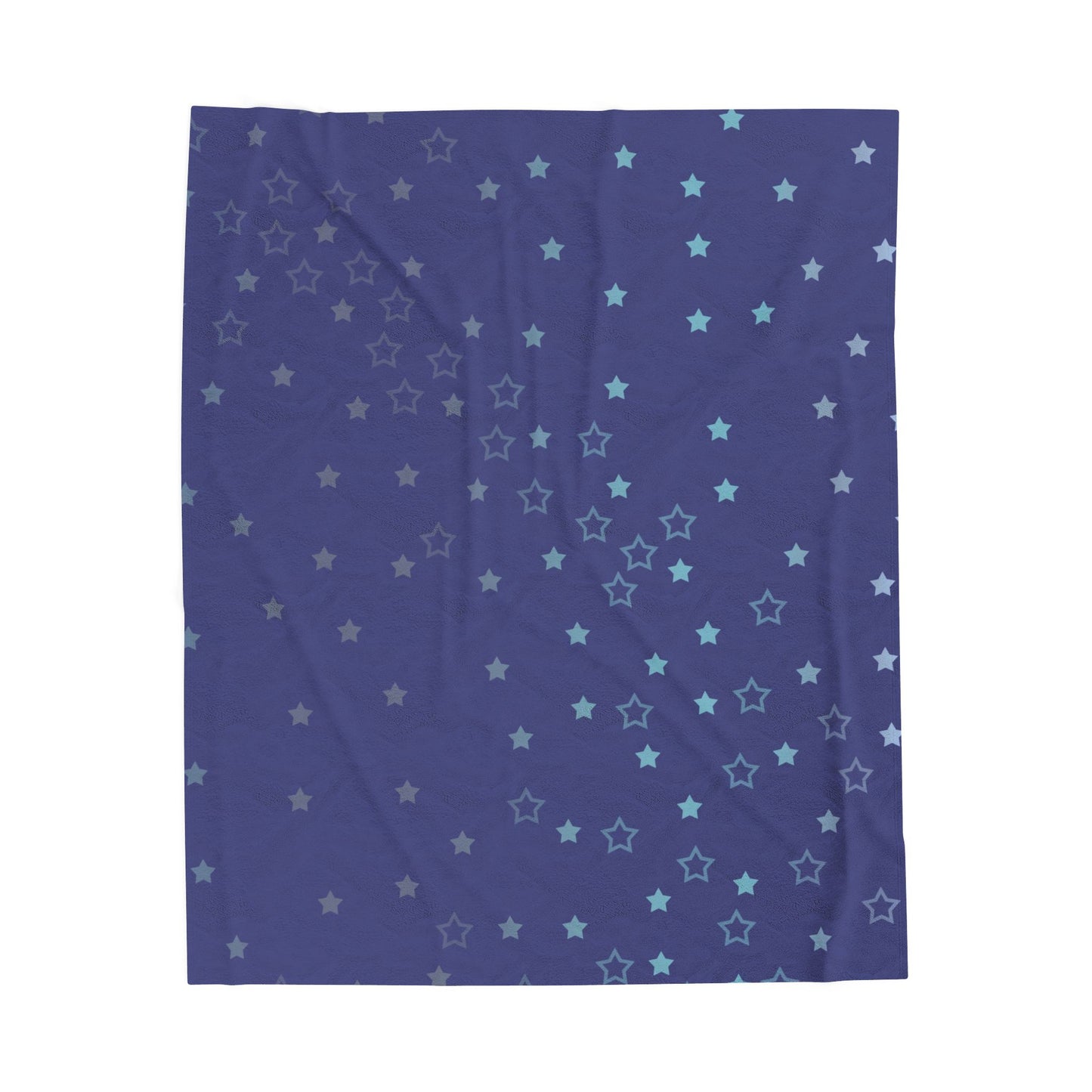 Blue Starfall Velveteen Plush Blanket – Blue Star Throw, Celestial Night Sky Fleece Blanket, Galaxy-Inspired Cozy Decor