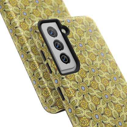 Retro Yellow Flowers Pattern Phone Case – Vibrant Geometric Floral Design for iPhone & Samsung